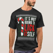 Het zal niet zelf kerstsnoepriet lokken t-shirt (Voorkant)