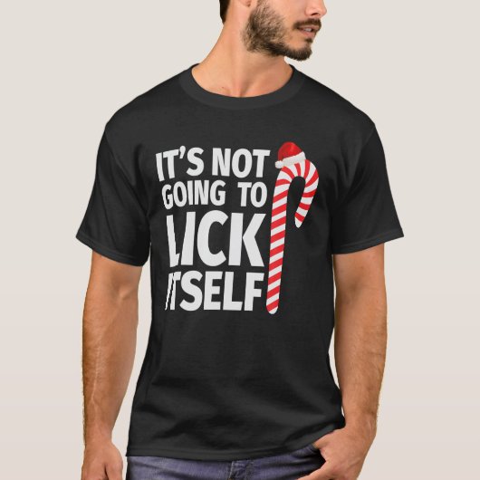 Het zal niet zelf kerstsnoepriet lokken t-shirt (Voorkant)