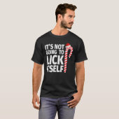 Het zal niet zelf kerstsnoepriet lokken t-shirt (Voorkant volledig)