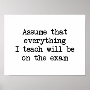 Het zal op het examen zijn poster