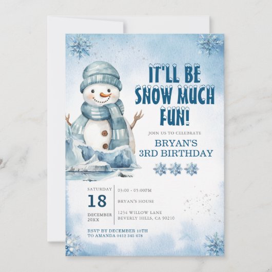 Het zal sneeuw veel plezier winter sneeuwvlokken v kaart (Voorkant)