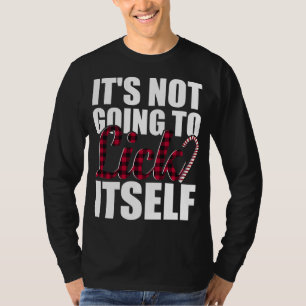 Het zal zichzelf geen grappige Mannen kerst likken T-shirt