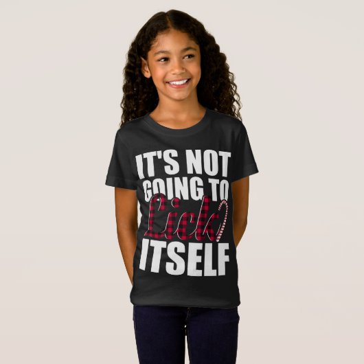 Het zal zichzelf geen grappige Mannen kerst likken T-shirt (Voorkant volledig)