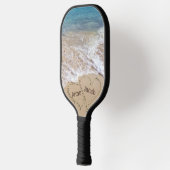 Het Zand van het strand harten met Namen Pickleball Paddle (Links)