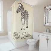 Het Zebra-kleurenblok Douchegordijn (In situ)
