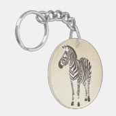 Het Zebra-kleurenblok Sleutelhanger (Voorkant Links)