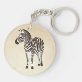 Het Zebra-kleurenblok Sleutelhanger (Achterkant)