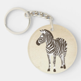 Het Zebra-kleurenblok Sleutelhanger