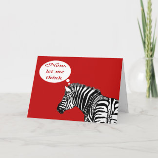 Het zebra op rood, die het moet uw Verjaardag zijn Kaart