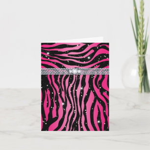 Het zebra schittert dankt u kaardt Roze Bedankkaart