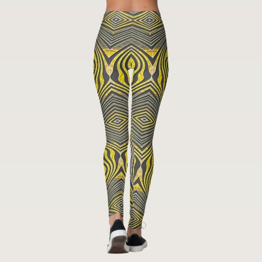 Het Zebra van de citroen Leggings (Achterkant)