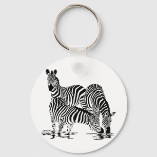 Het Zebra van het art deco Sleutelhanger