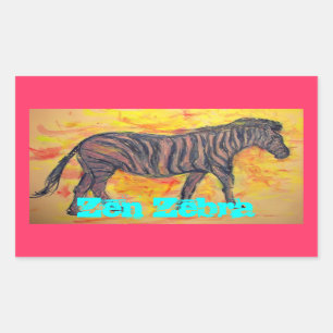 Het Zebra van Zen Rechthoekige Sticker