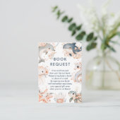 Het Zee Animals Baby shower Book Request Informatiekaartje (Staand voorkant)