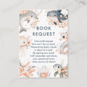 Het Zee Animals Baby shower Book Request Informatiekaartje (Voorkant)