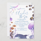 Het Zee Baby Boy Douche Oceaandieren Kaart (Voorkant)
