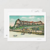 Het Zee Beach Hotel van het strand Briefkaart (Voorkant / Achterkant)