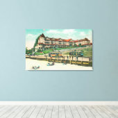 Het Zee Beach Hotel van het strand Canvas Afdruk (Insitu (Houten vloer))