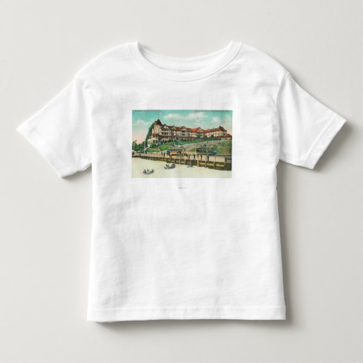 Het Zee Beach Hotel van het strand Kinder Shirts (Voorkant)