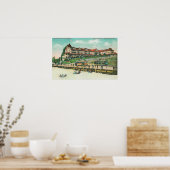 Het Zee Beach Hotel van het strand Poster (Keuken)