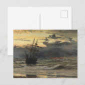 Het Zee-Beach na een Tijd van het Storm, Dagen Briefkaart (Voorkant / Achterkant)