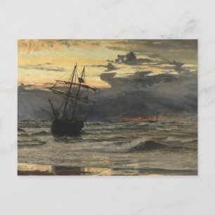 Het Zee-Beach na een Tijd van het Storm, Dagen Briefkaart