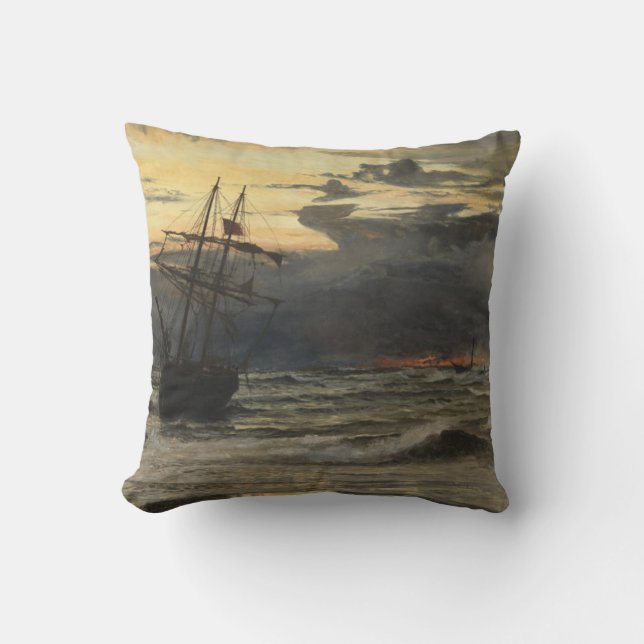 Het Zee-Beach na een Tijd van het Storm, Dagen Kussen (Voorkant)