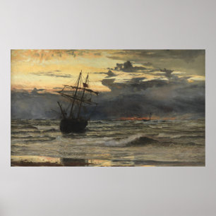 Het Zee-Beach na een Tijd van het Storm, Dagen Poster