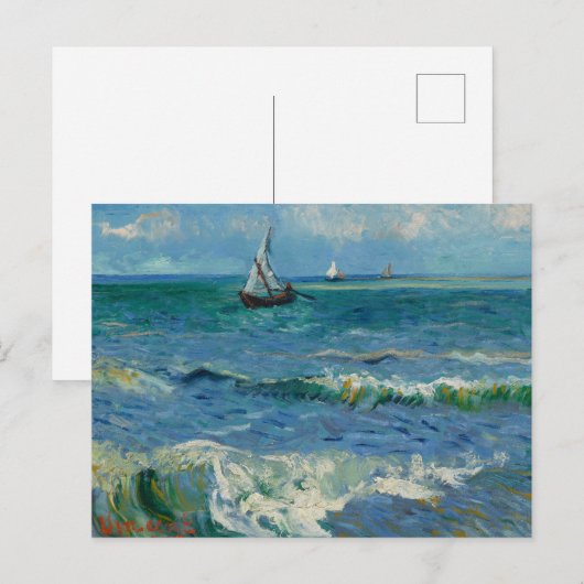 Het Zee bij Les Saintes Maries de la Mer | Van Gog Feestdagenkaart (Voorkant / Achterkant)
