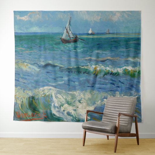 Het Zee bij Les Saintes Maries de la Mer | Van Gog Wandkleed (In Situ (horizontaal))