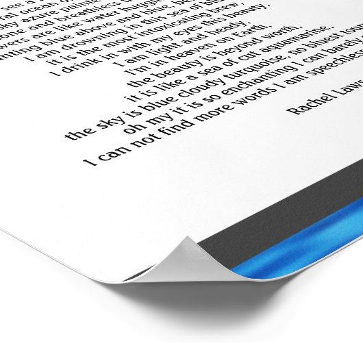 Het Zee Blauw een gedicht Poster (Hoek)