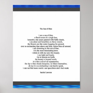 Het Zee Blauw een gedicht Poster