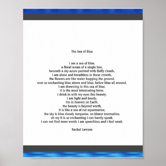 Het Zee Blauw een gedicht Poster (Voorkant)