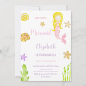 Het Zee Girl Party Invitation Kaart (Voorkant)