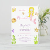 Het Zee Girl Party Invitation Kaart (Staand voorkant)