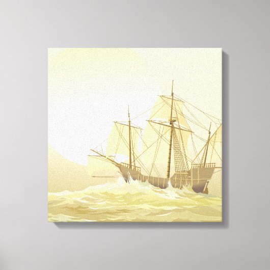 Het Zee Gold Sunset verkopen Canvas Afdruk (Voorkant)