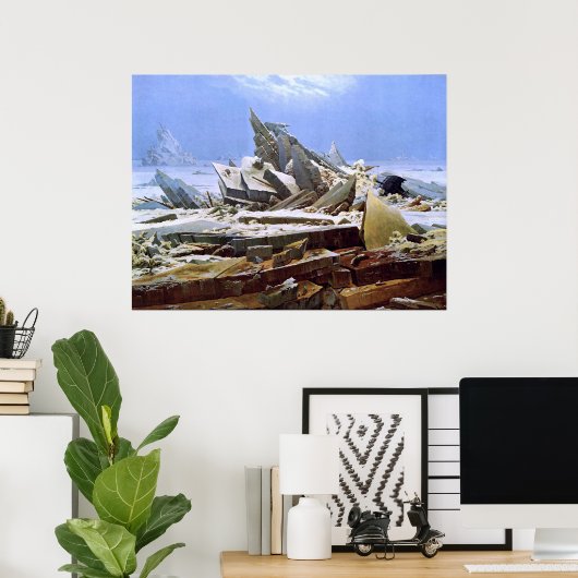 Het Zee Ice, Caspar David Friedrich Poster (Thuiskantoor)