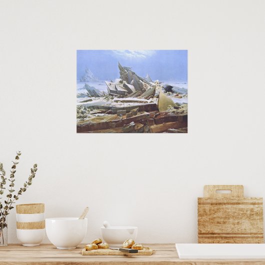 Het Zee Ice (Friedrich 1824) Poster (Keuken)