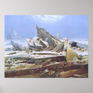 Het Zee Ice (Friedrich 1824) Poster
