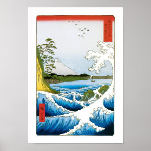 Het Zee in de provincie Suruga, 1858 Poster