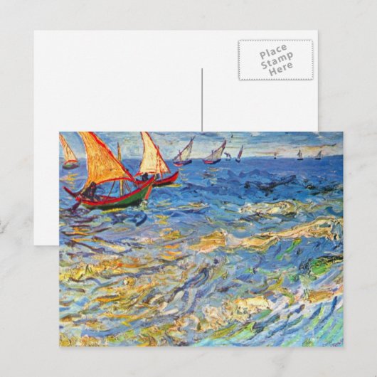 Het zee in Saintes-Maries door Vincent van Gogh Briefkaart (Voorkant / Achterkant)