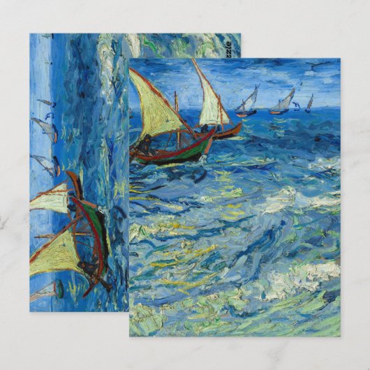 Het Zee in Saintes-Maries door Vincent van Gogh Briefkaart (Voorkant / Achterkant)