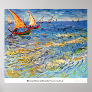 Het zee in Saintes-Maries door Vincent van Gogh Poster