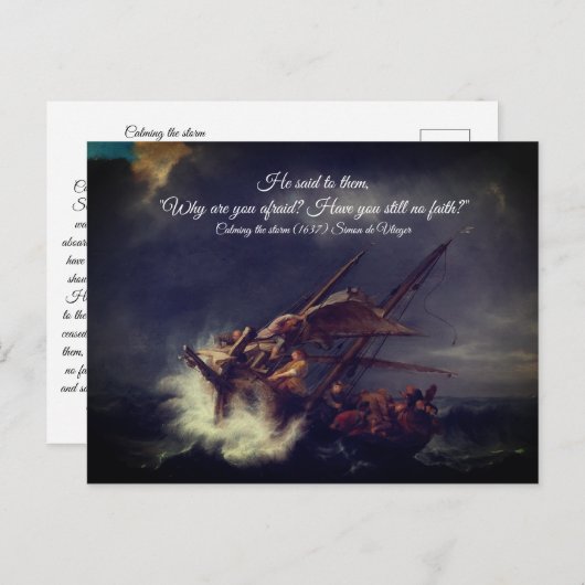 Het Zee kalmeren Briefkaart (Voorkant / Achterkant)