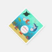 Het Zee Ocean Animals Birthday Party Servet (Hoek)