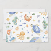 Het Zee Ocean Animals Boy Verjaardagsfoto Kaart (Achterkant)