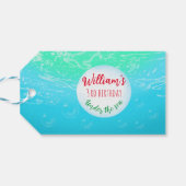 Het Zee Octopus verjaardagsfeest Cadeaulabel (Achterkant Horizontaal)