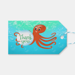 Het Zee Octopus verjaardagsfeest Cadeaulabel