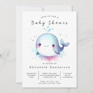 Het Zee Online Whale Baby shower Kaart