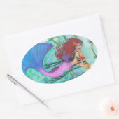 Het Zee Ovale Sticker (Envelop)